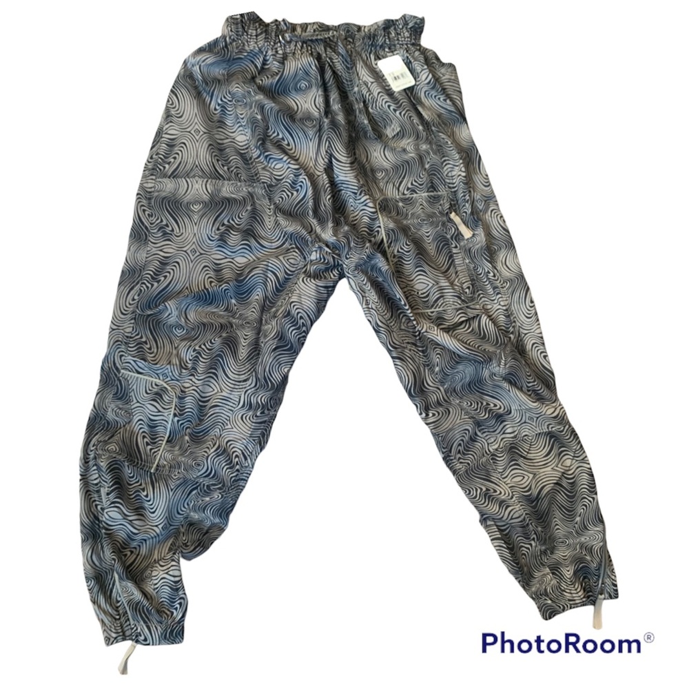 Free People Harem Jogger Pant XS Baggy Loose Fit Hippie Boho Cargo Swirls black